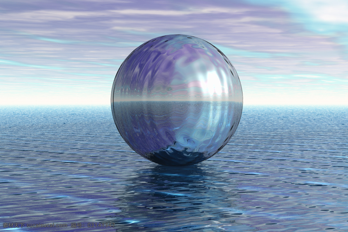 水球素材 水球 海面 幻彩素材 水球素材下载 天空素材 海面上的水球 3d作品 3d设计
