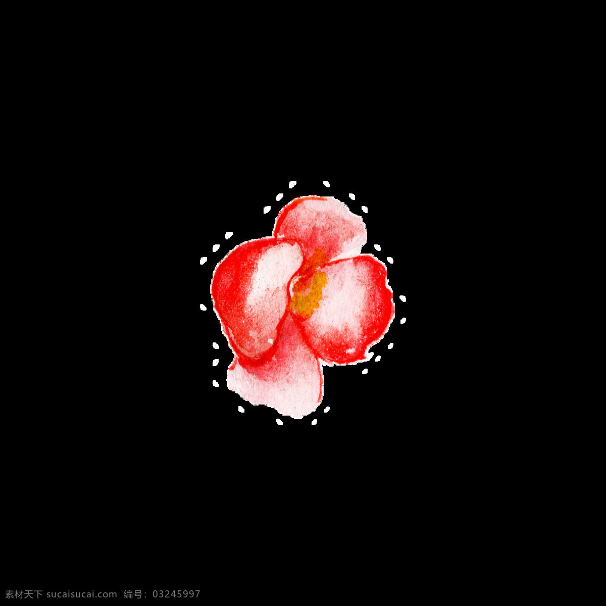 红色 花朵 水彩 手绘 透明 卡通 透明素材 免扣素材 装饰图案