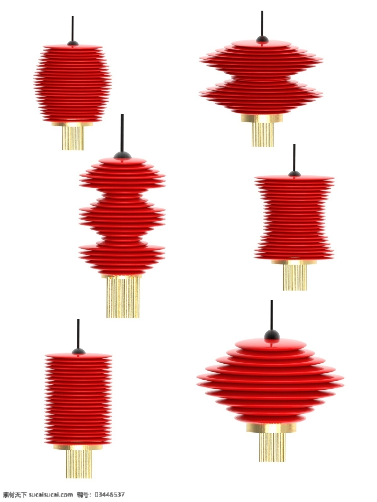 立体 红色 灯笼 元素 合集 商用 红色灯笼 灯笼元素 立体灯笼 长灯笼 特色灯笼