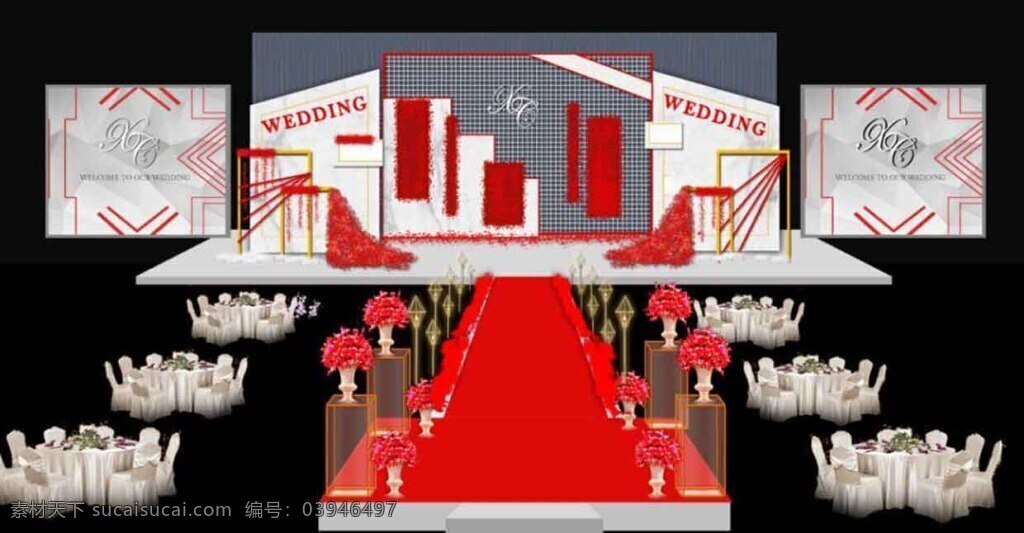 大理石 主 背景 几何 效果 红 灰 舞台效果 主背景 婚礼 婚庆