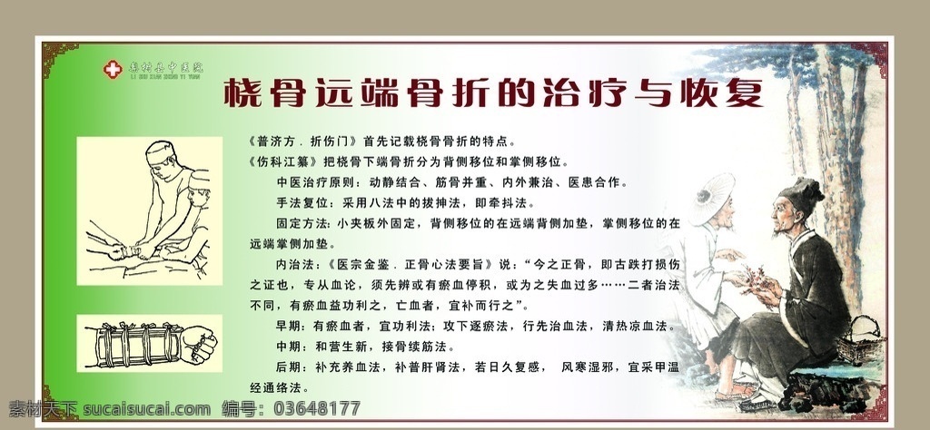 桡骨远端骨折 医院 中医 中医文化 骨科 桡骨 骨折 图版 宣传板 分层 源文件