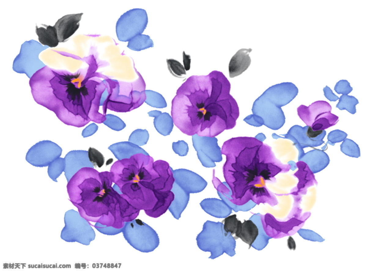 花草插图 花纹 图案 花纹图案 设计素材 花草图案 植物插图 书画美术 白色