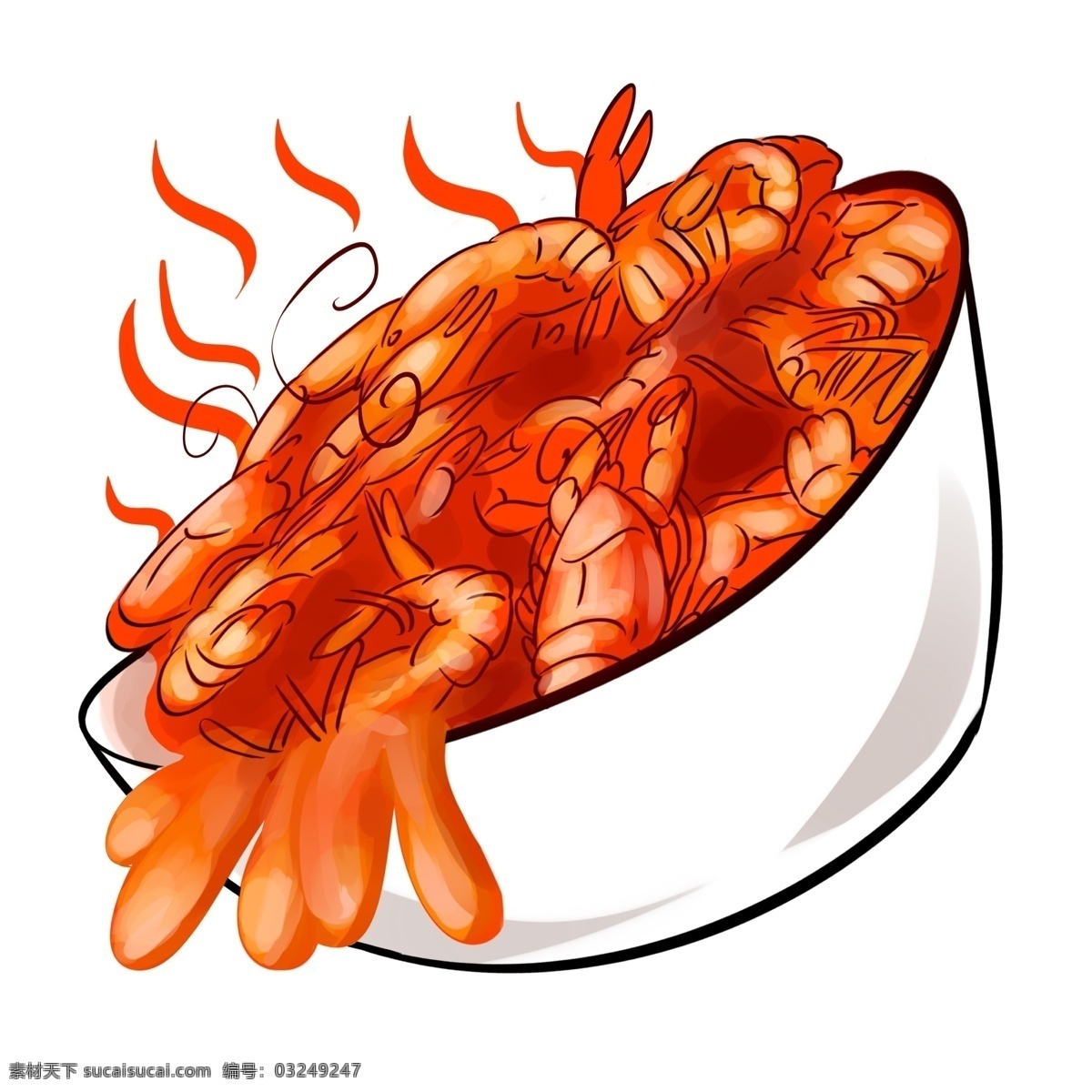 龙虾 小吃 卡通 插画 卡通插画 龙虾插画 小吃插画 美食龙虾 地方特产 美味的龙虾 好吃的龙虾