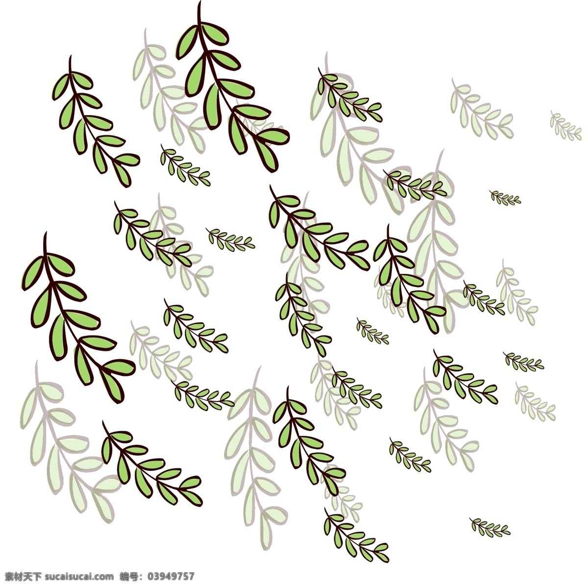 手绘 植物 树叶 漂浮 叶子 手绘植物 手绘树叶 漂浮的叶子 漂浮树叶