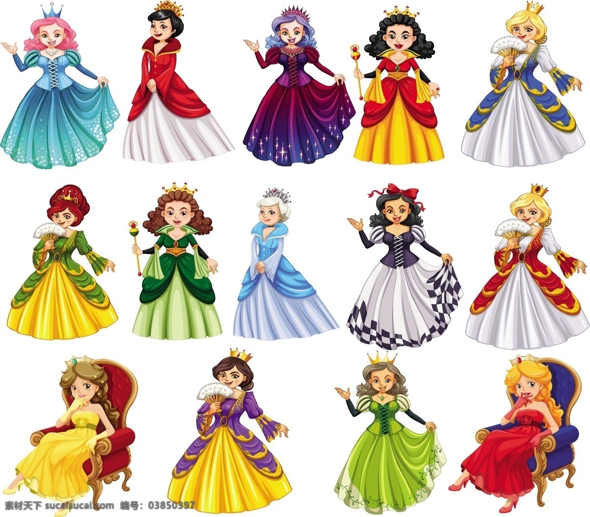 童话公主 皇冠 创意 公主 梦想 仙女 创造力 女王 童话 色彩 幻想 想象力 集 故事 彩色 魔杖
