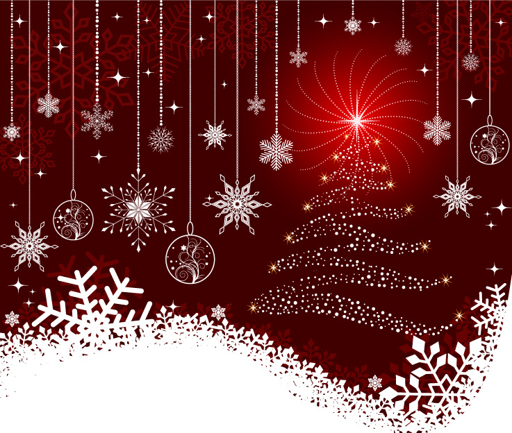 精美 圣诞节 彩球 背景 矢量 插画 吊球 花纹 流线 圣诞树 矢量素材 雪花 星星 伊面 矢量图 其他矢量图