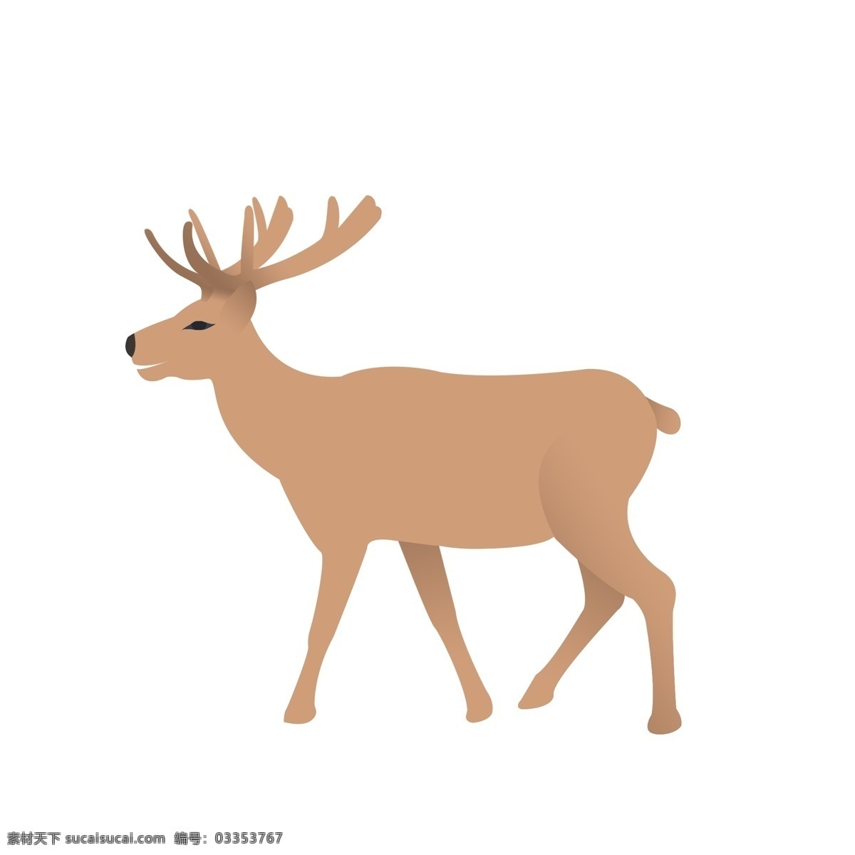 野生动物 卡通 麋鹿 元素 商用 动物 梅花鹿 简约 鹿