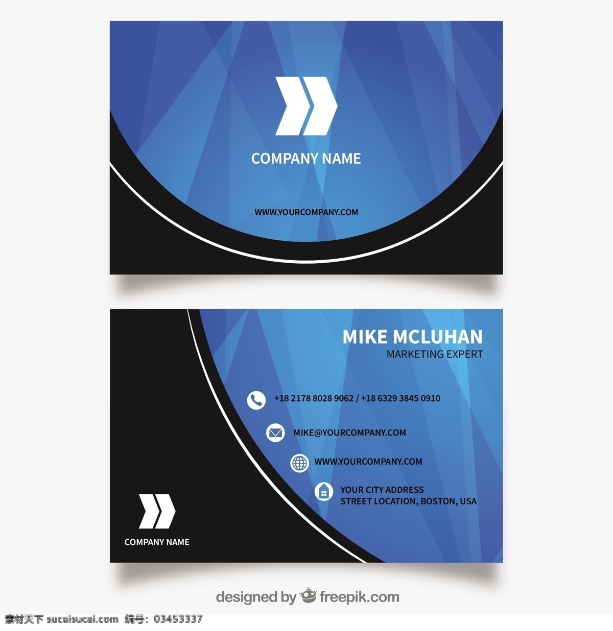 抽象名片 商标 名片 商务 抽象 卡片 模板 蓝色 办公室 展示 文具 公司 抽象标志 企业标识 品牌 现代 多边形 印刷品
