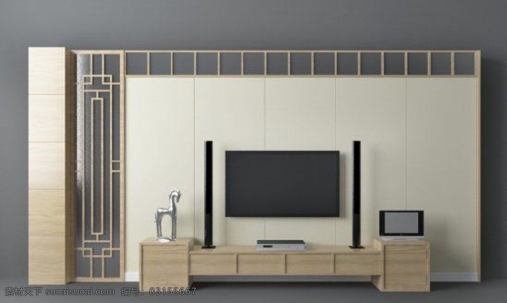 新 中式 电视墙 3d 模型 3d模型 室内设计 室内模型 室内3d模型 渲染模型 单体模型 家具模型 3d家具 3dmax 电视柜 壁柜 3d设计 max