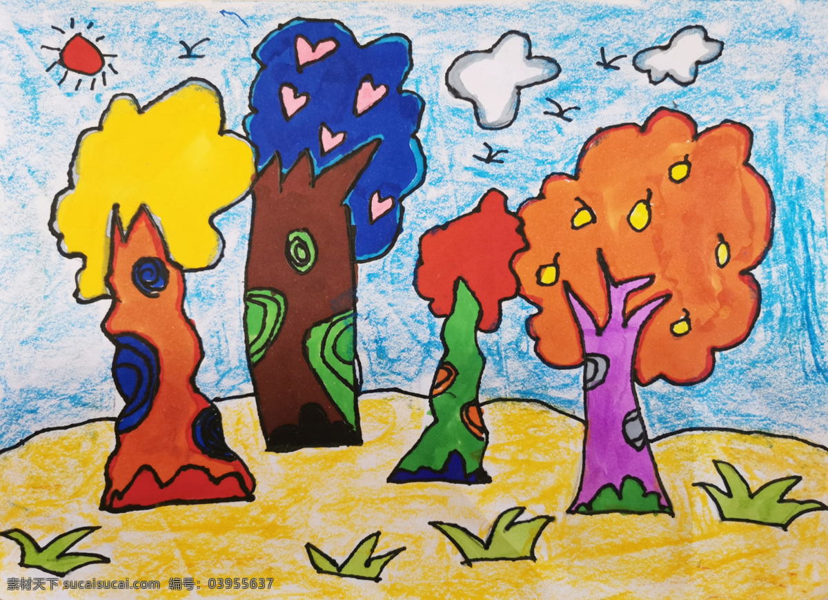 儿童绘画 儿童 绘画 手绘 彩色 涂鸦 文化艺术 美术绘画