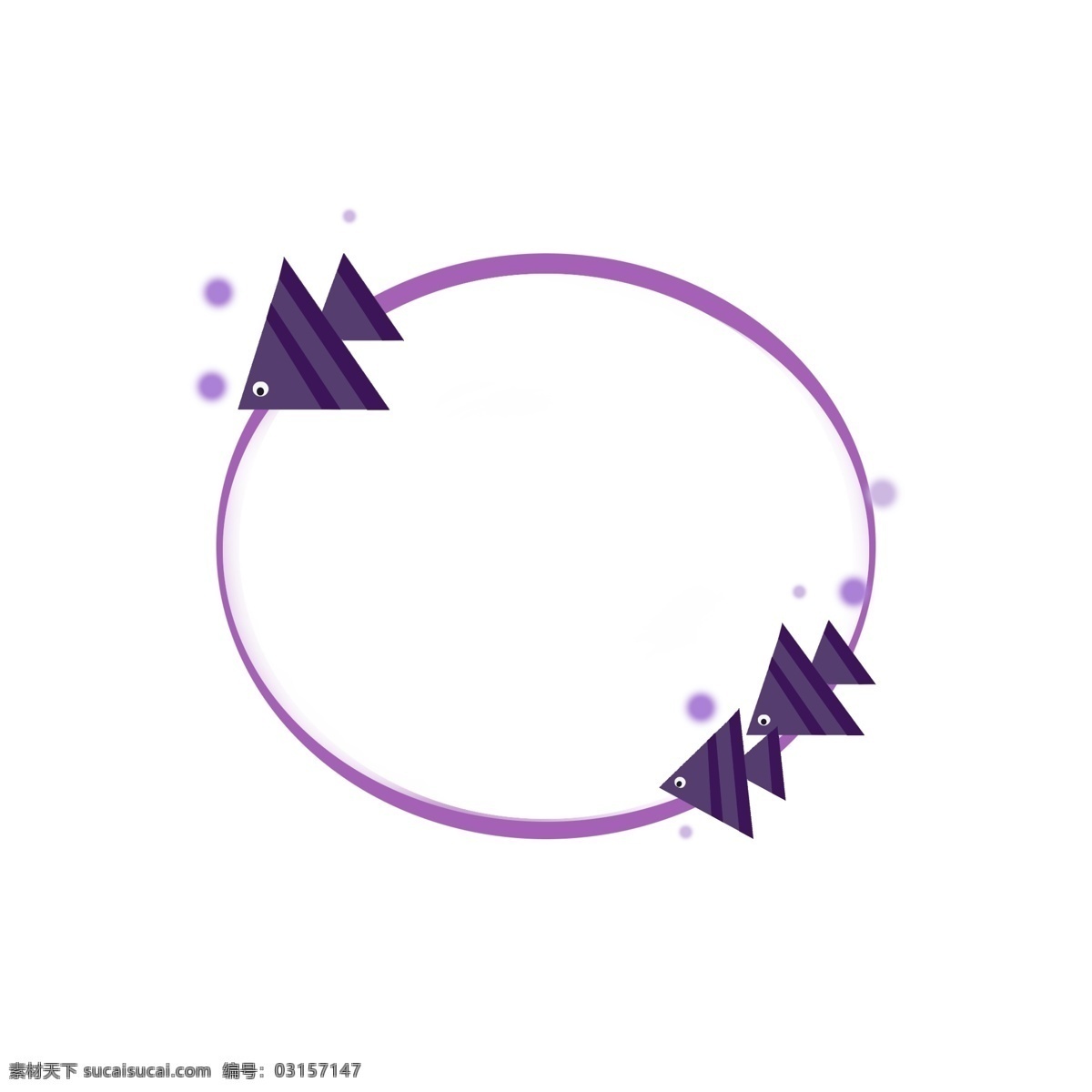 紫色 系 手绘 可爱 三角 边框 重叠 圆形边框