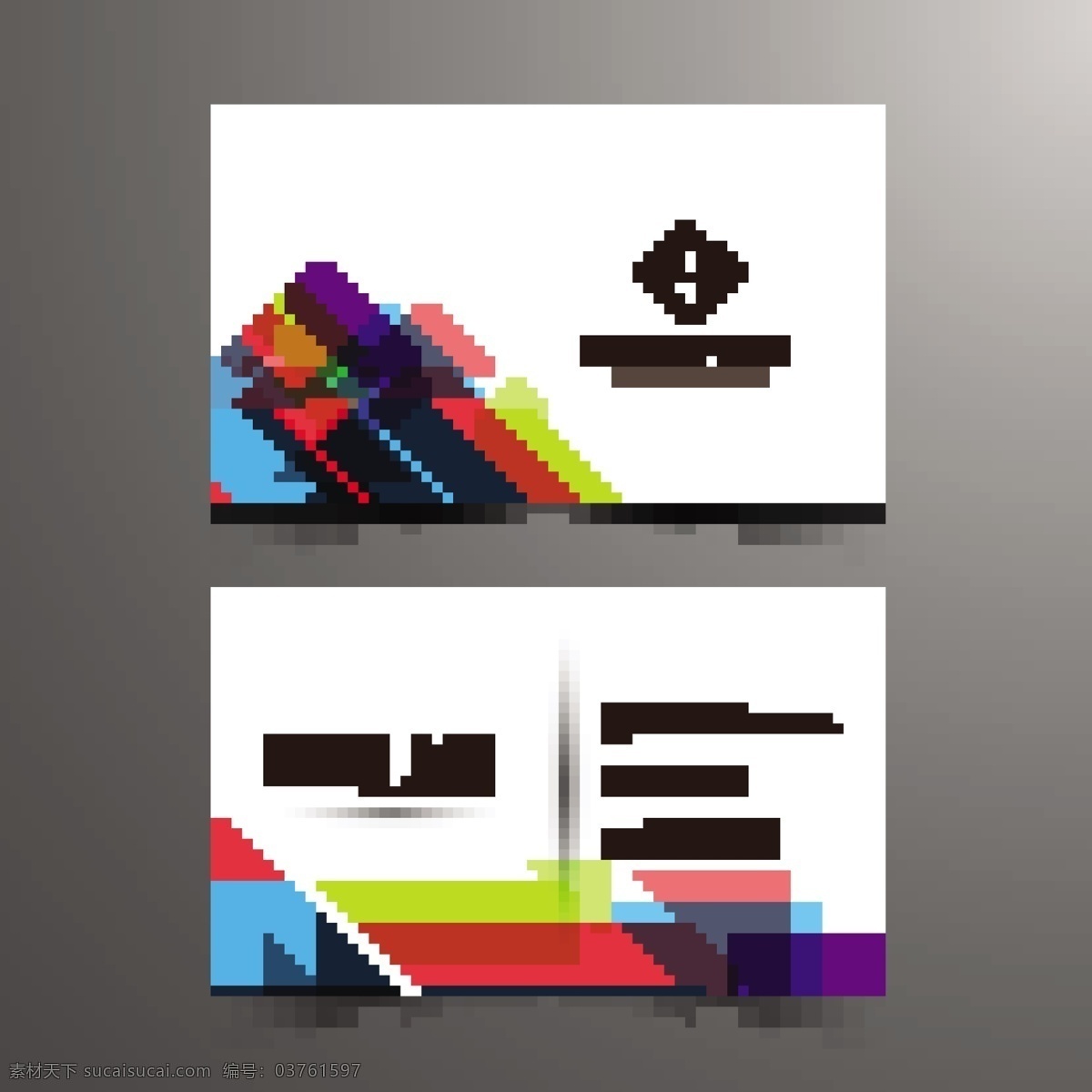 五颜六色 几何 形式 现代 名片 商标 商务 抽象 卡片 模板 办公室 颜色 展示 多彩 文具 公司 品牌 身份