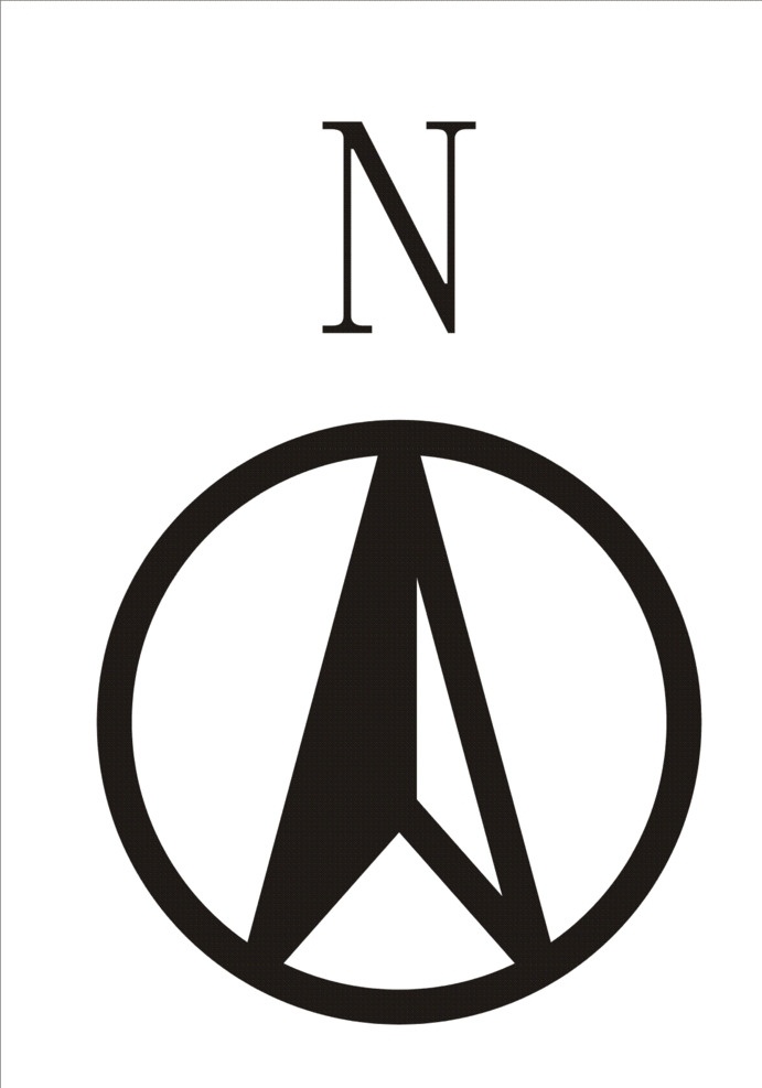 指北针 方向 指标 n 建筑标记 logo设计