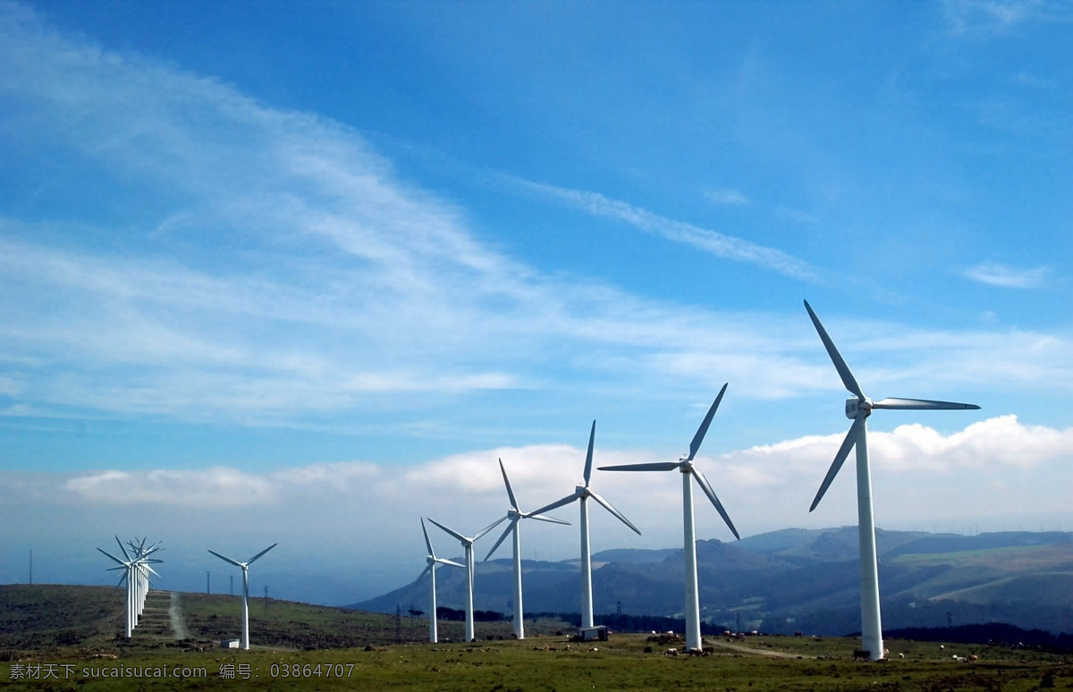 风车 风力发电 电力 清洁能源 新能源 风电场 天空 风机 现代科技 工业生产 各类素材