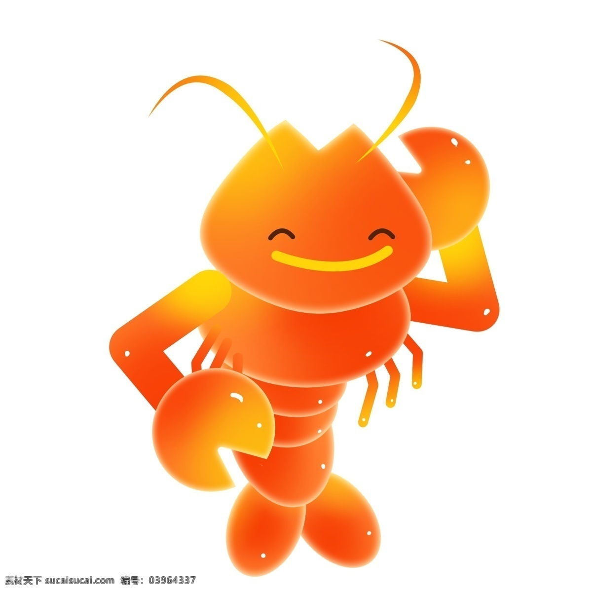 微笑 拟人 龙虾 插画 红色的龙虾 微笑的龙虾 卡通插画 拟人龙虾 动物插画 麻辣小龙虾 动物龙虾