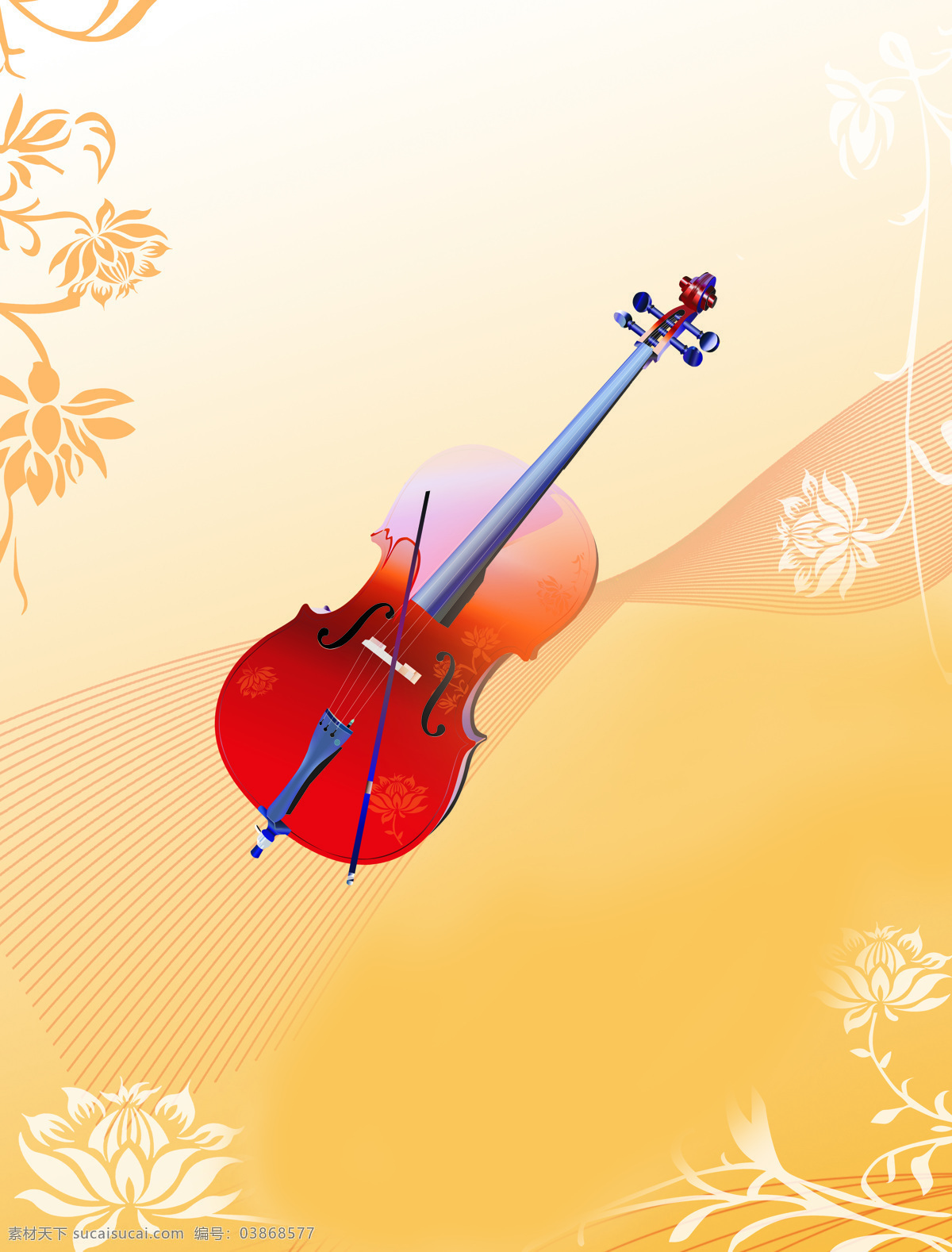小提琴 底纹 底纹边框 花纹 黄底 线条 移门 音乐 移门图案 装饰素材