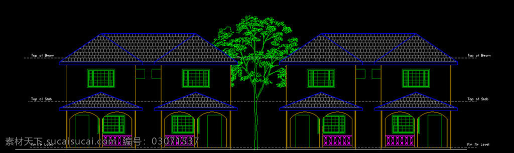 联排别墅 公寓 创造 dwg 黑色