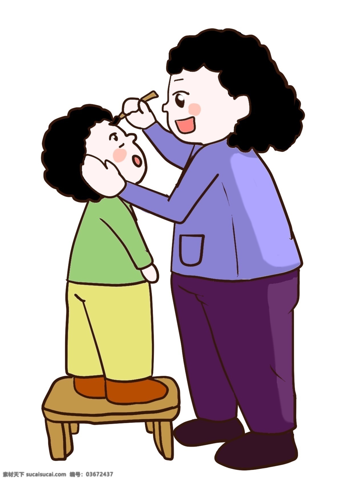 母亲节 亲情 卡通 亲人 团圆 妈妈 孩子
