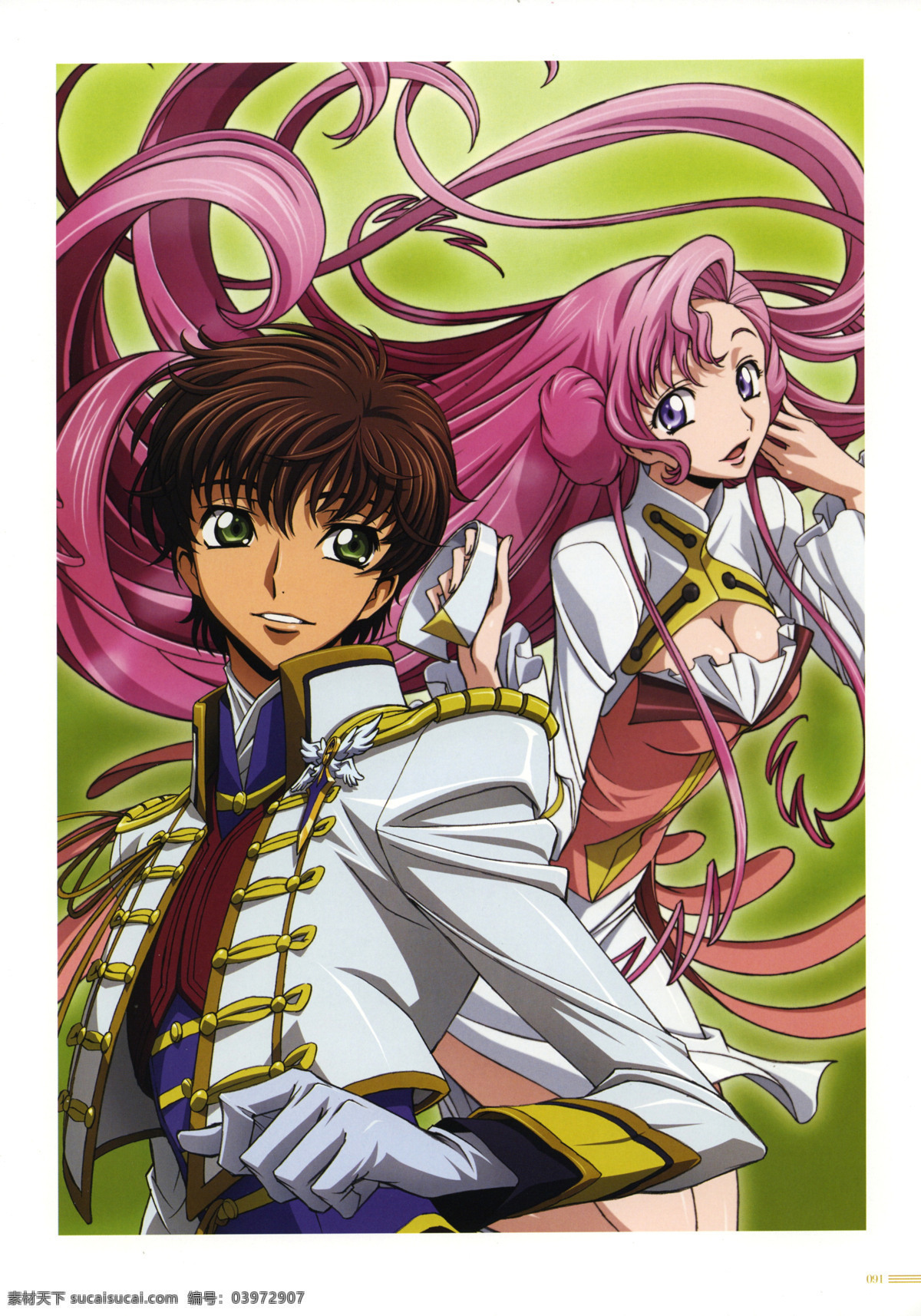 动漫动画 动漫人物 朱雀 尤菲米娅 设计素材 模板下载 code geass 反叛的鲁路修 clamp 矢量图 日常生活
