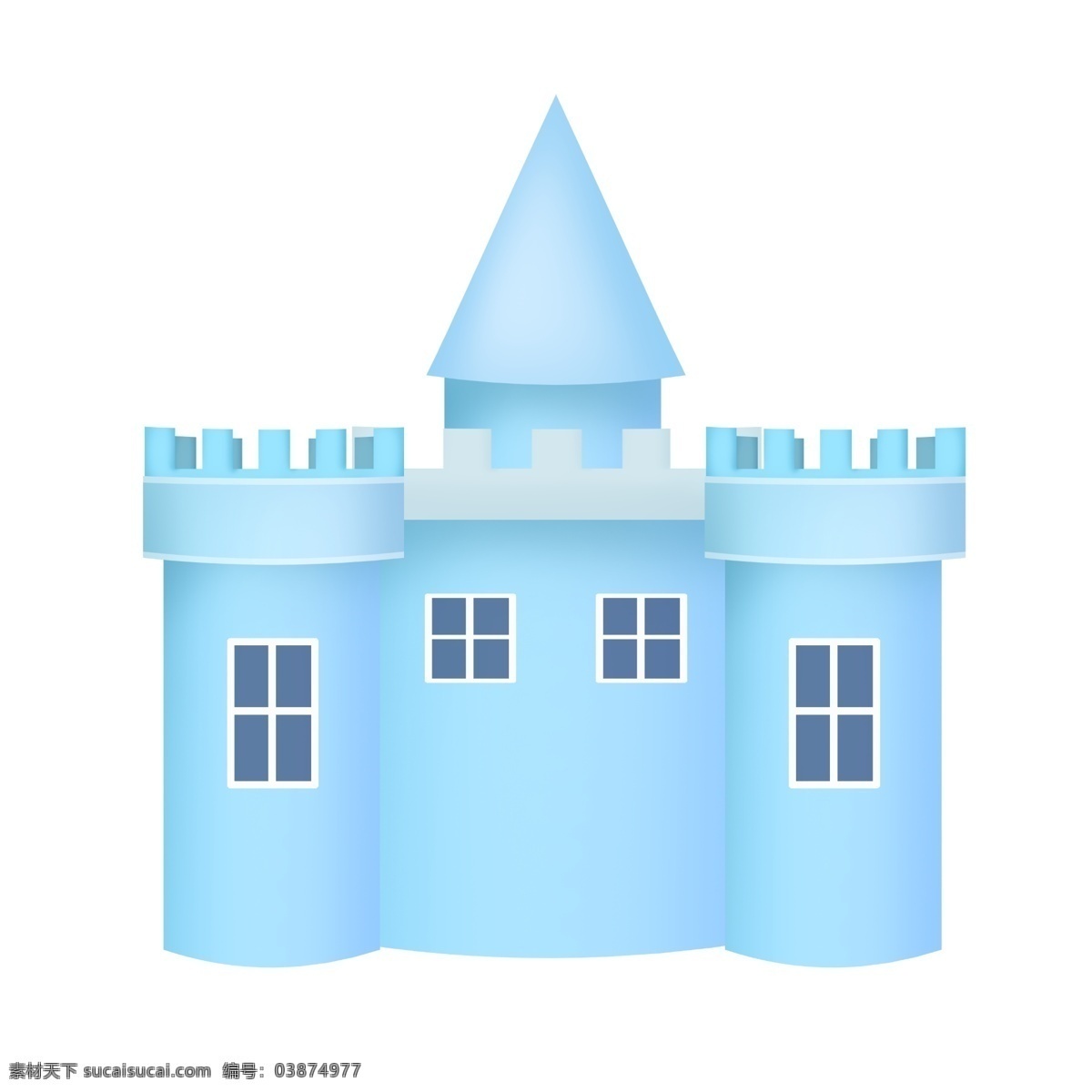 蓝色 城堡 卡通 插画 蓝色的城堡 卡通插画 城堡的插画 建筑城堡 独特的城堡 美丽的城堡
