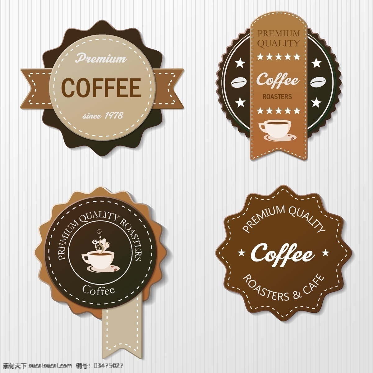 咖啡包装标贴 咖啡标志 咖啡图标 咖啡标签 咖啡标贴 咖啡包装贴纸 餐饮美食 生活百科 矢量素材 白色