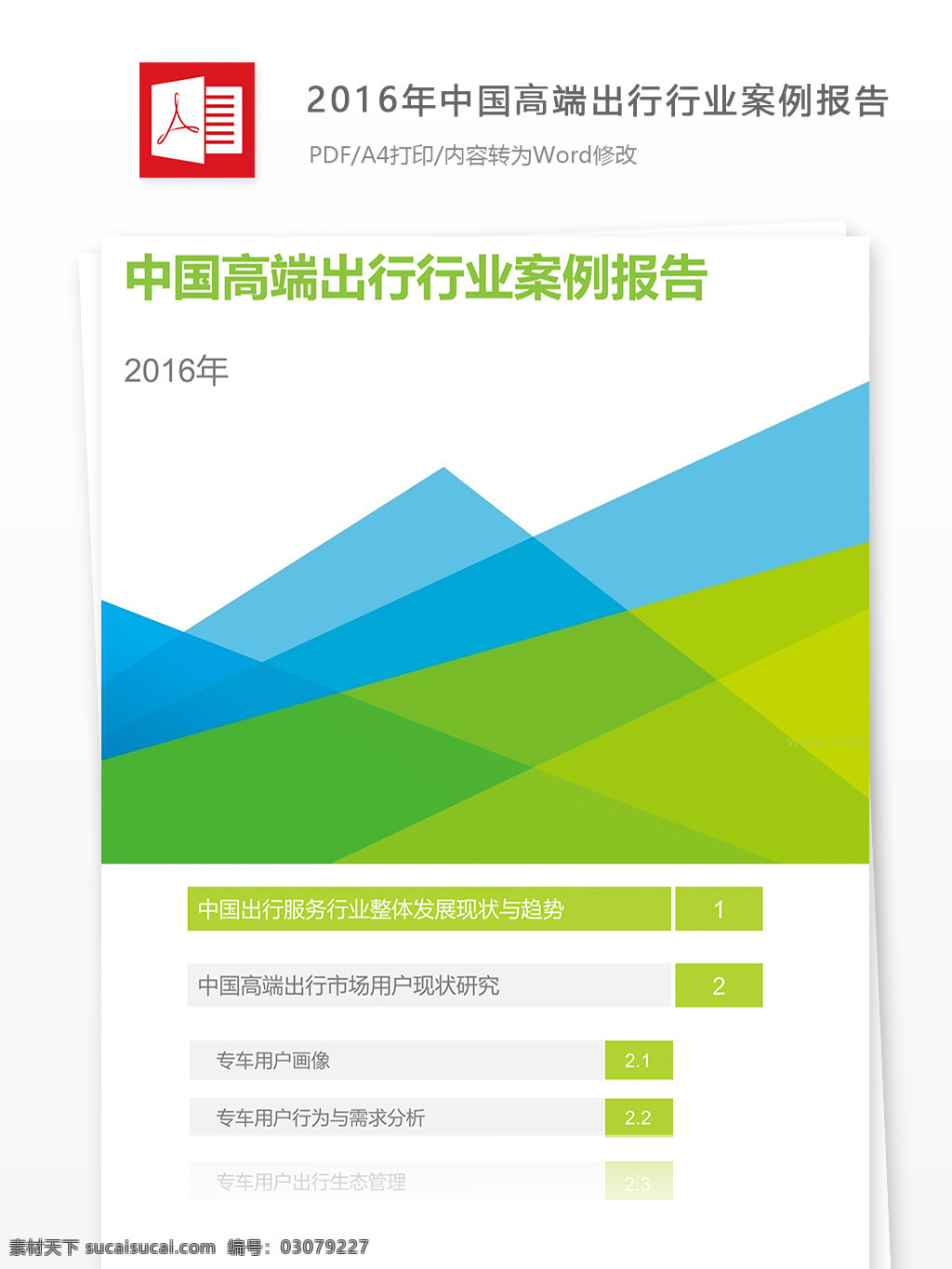 2016 年 中国 高端 出行 行业 案例 报告 高端出行 案例分析 报告分析 商业报告 金融分析