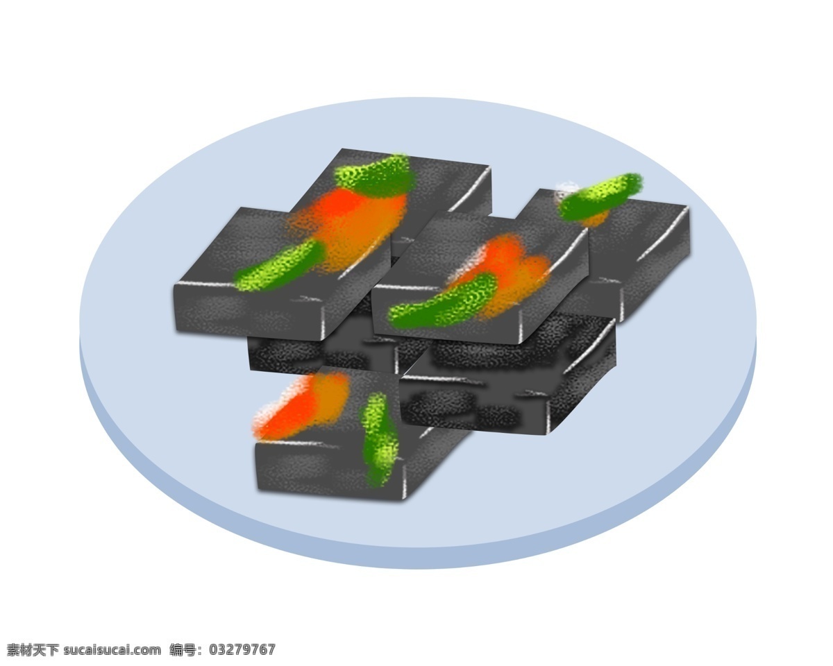 黑色 臭豆腐 插画 黑色的臭豆腐 创意臭豆腐 立体臭豆腐 卡通臭豆腐 臭豆腐装饰 臭豆腐插画