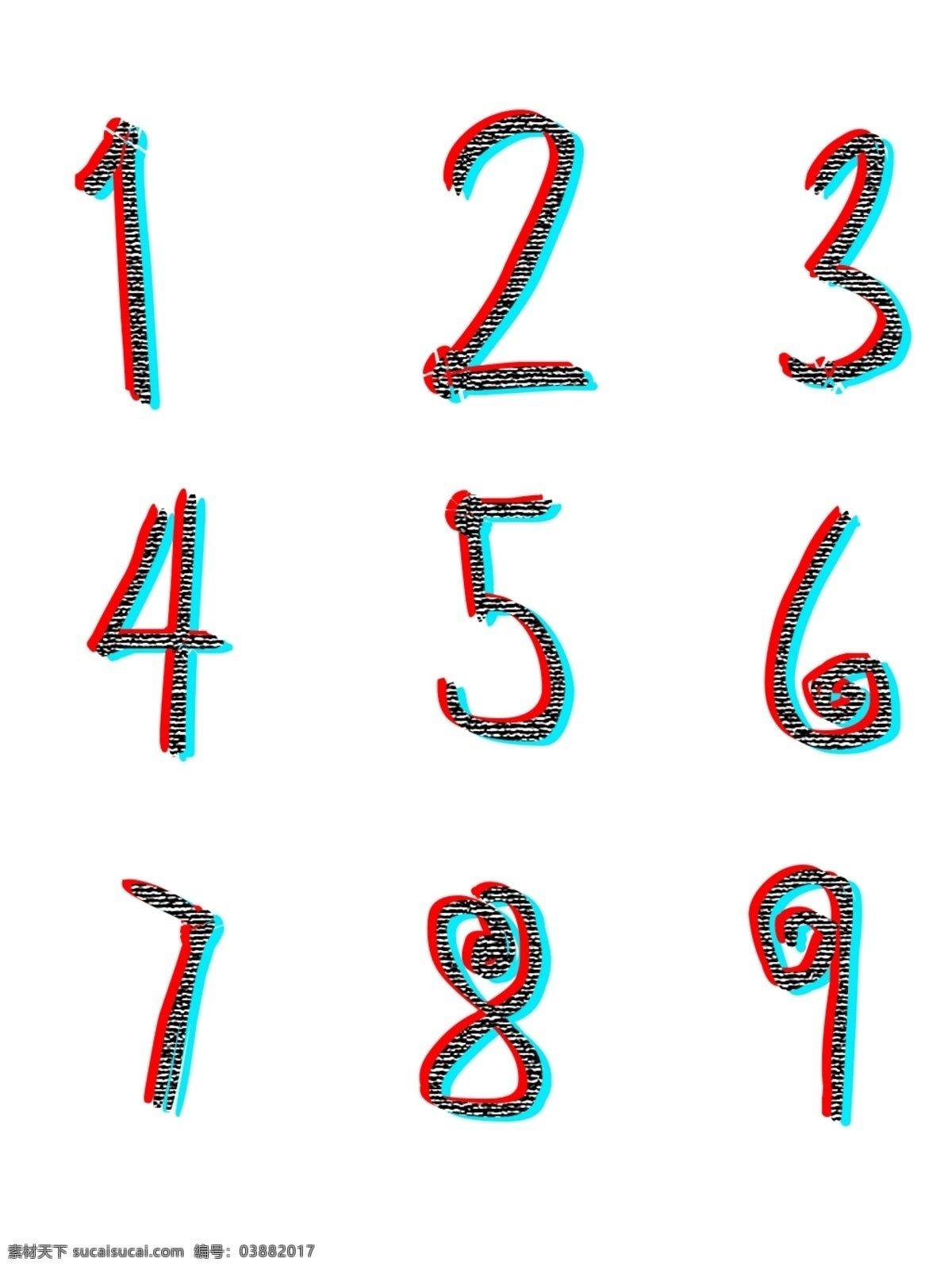 数字 纹理 风格 彩色 叠加 商用 可商用 简约 色彩叠加