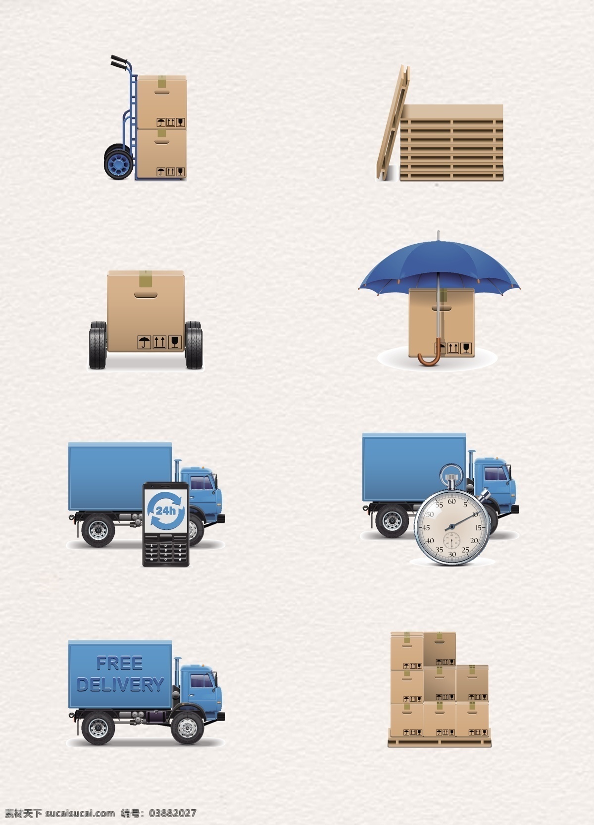 货运 物流运输 快递 物流 纸箱 货车 汽车 交通工具 货物 运输 集装箱 货架 矢量