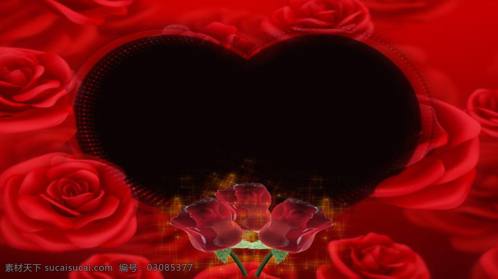 红色 玫瑰花 喜庆 视频 庆祝 爱心