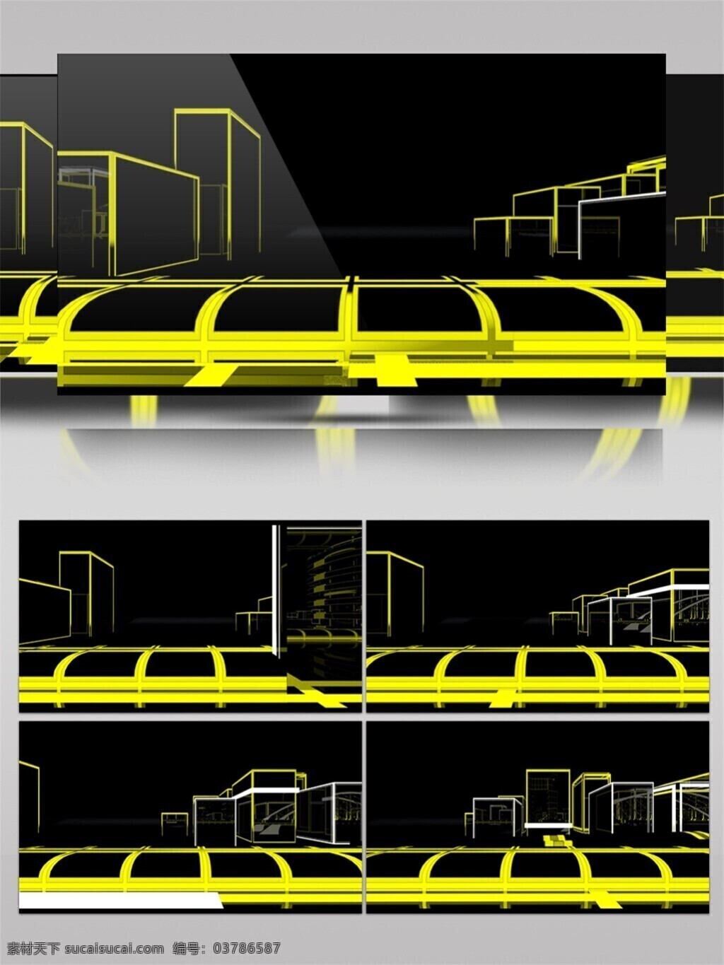 黄色 激光 城市 视频 科技 光束 高清视频素材 3d视频素材 电脑屏幕保护