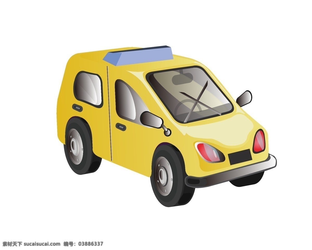 卡通 黄色 私家 汽车 插图 交通工具 黄色汽车 实用工具 私家汽车 汽车擦图 美丽的汽车 行走的汽车 创意