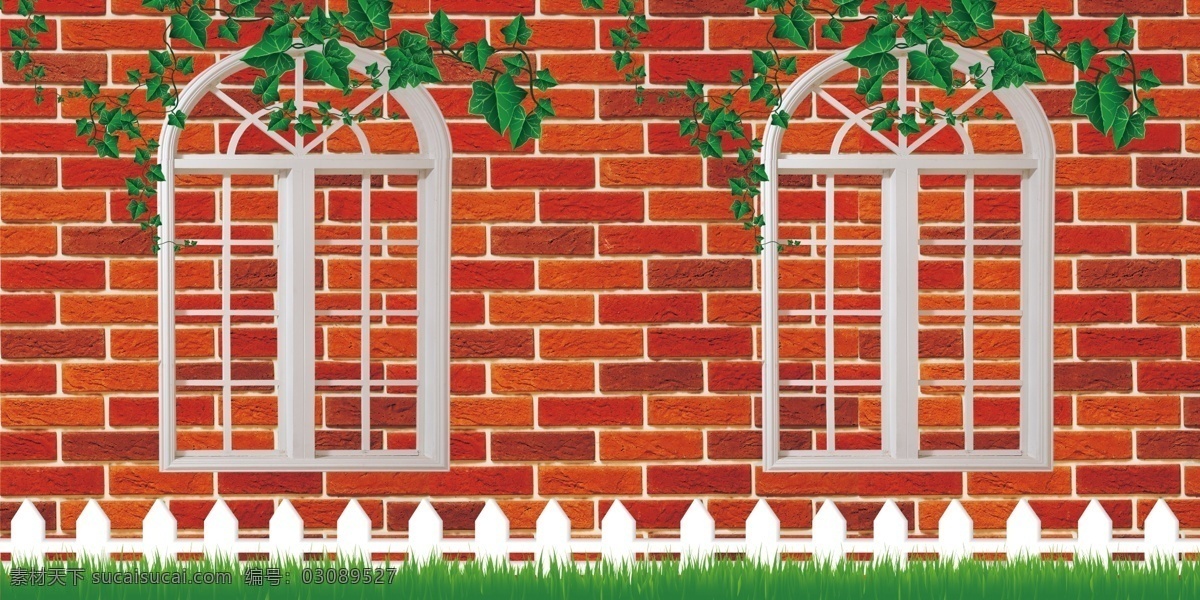 喷绘 背景 装饰 墙 红砖 背景墙 饭店背景 红色背景 栅栏 装饰墙 分层