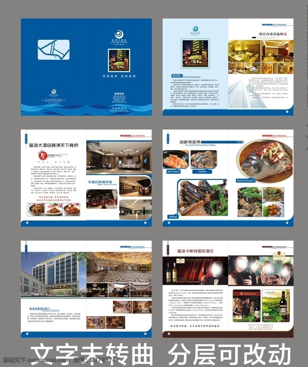 酒店画册 画册 蓝色画册 餐饮 酒店 酒店宣传 招牌菜 红酒 画册设计