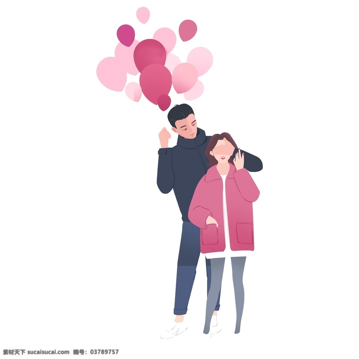 可爱 情侣 人物 免 抠 元素 爱人 气球 免抠元素 透明元素 手绘元素