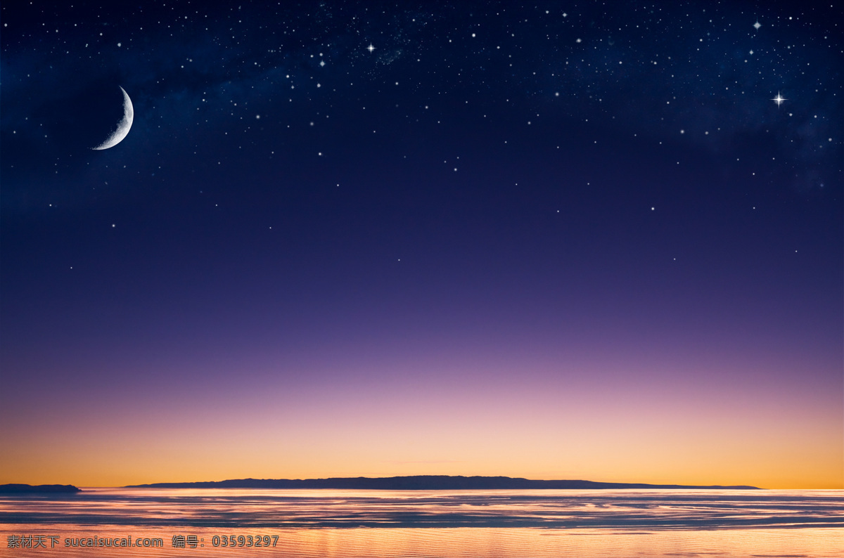 梦幻星空素材 星空 梦幻星空 蓝色星空 星空背景 自然景观 月色 月亮 月亮摄影 月亮素材 弯月 自然风景 黑色