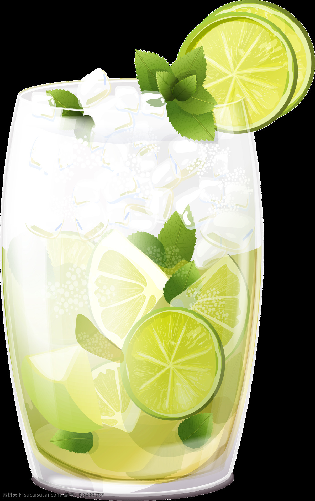 一杯 清凉 透 心 柠檬汁 透明 饮料 冰块 薄荷叶 免扣素材 柠檬片 透明素材 夏天 装饰图片