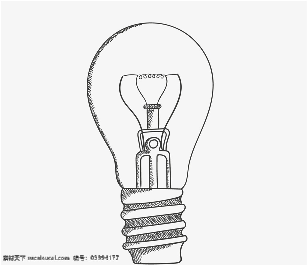 粗略灯泡 灯光 创意 灯泡 电灯泡 素描 电力 绘制 手绘 图标 高清 源文件