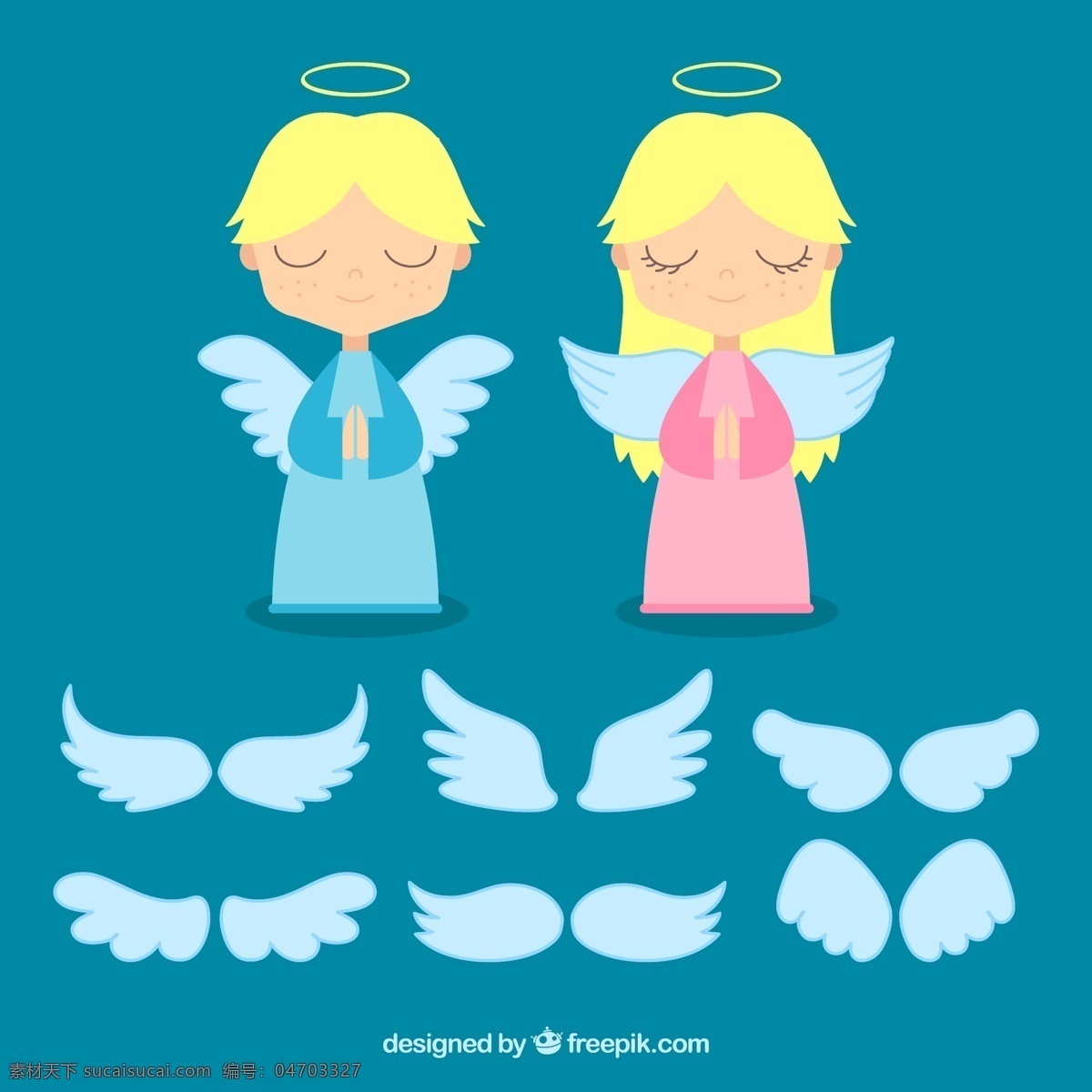 可爱天使 可爱女孩 天使翅膀 插画 天使 小天使 天使的翅膀 情人天使 浪漫小天使 丘比特 爱神 圣诞节 圣诞天使 平面素材