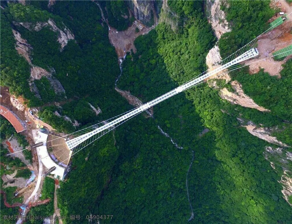 玻璃桥 航拍 张家界 大峡谷 俯视图 航拍图 高清风景 旅游摄影 国内旅游