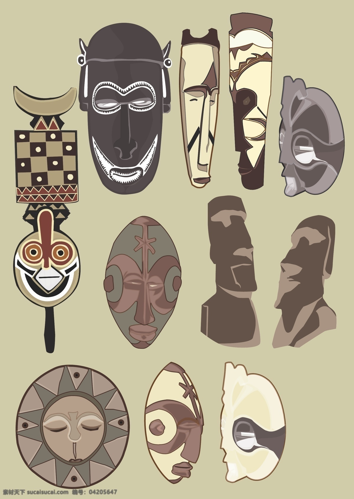 古老的面具 面具 复古面具 可怕的面具 埃及的面具