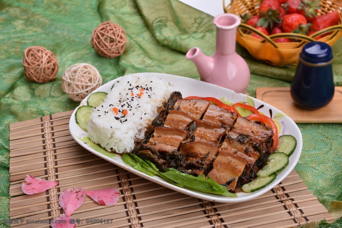 梅菜扣肉饭 套餐 梅干菜扣肉饭 快餐 工作餐 传统美食 餐饮美食