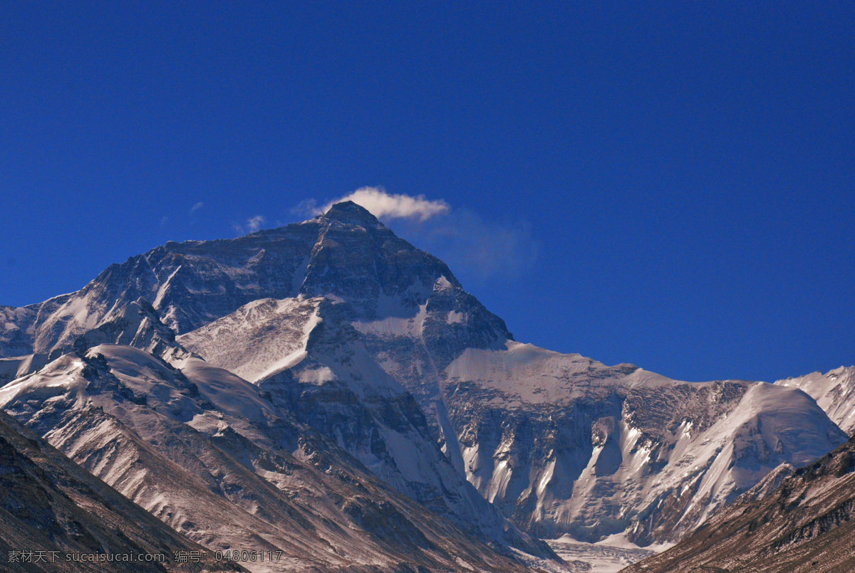 珠穆朗玛峰 西藏 日喀则 珠峰 山峦 蓝天 白云 自然风景 旅游摄影