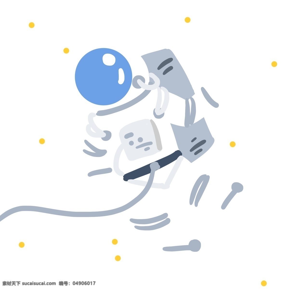 宇航员 载人 上天 载人上天 卡通的插画 航天插画 航天日 太空插画 天空 天上 空中 宇航员插画