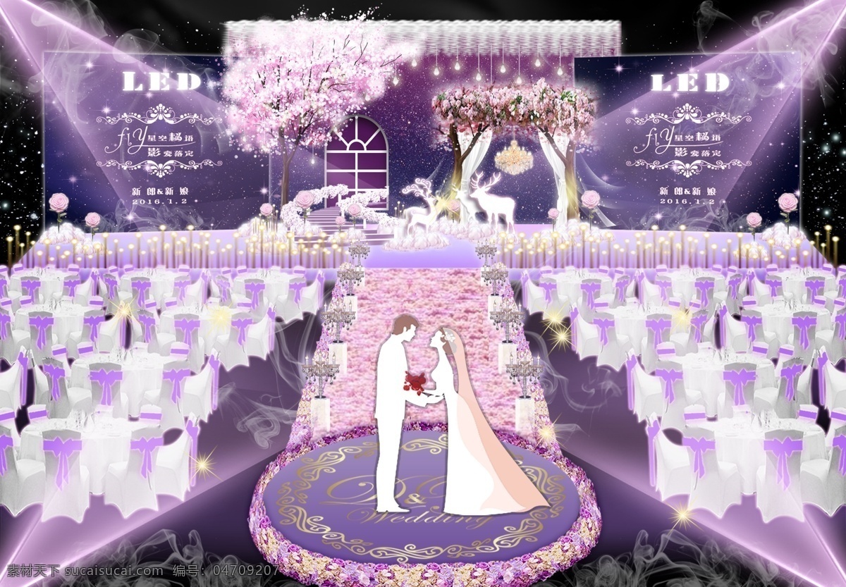 紫色 梦幻 婚礼 效果图 紫色婚礼 公主风 梦幻风 主题婚礼 婚礼效果图