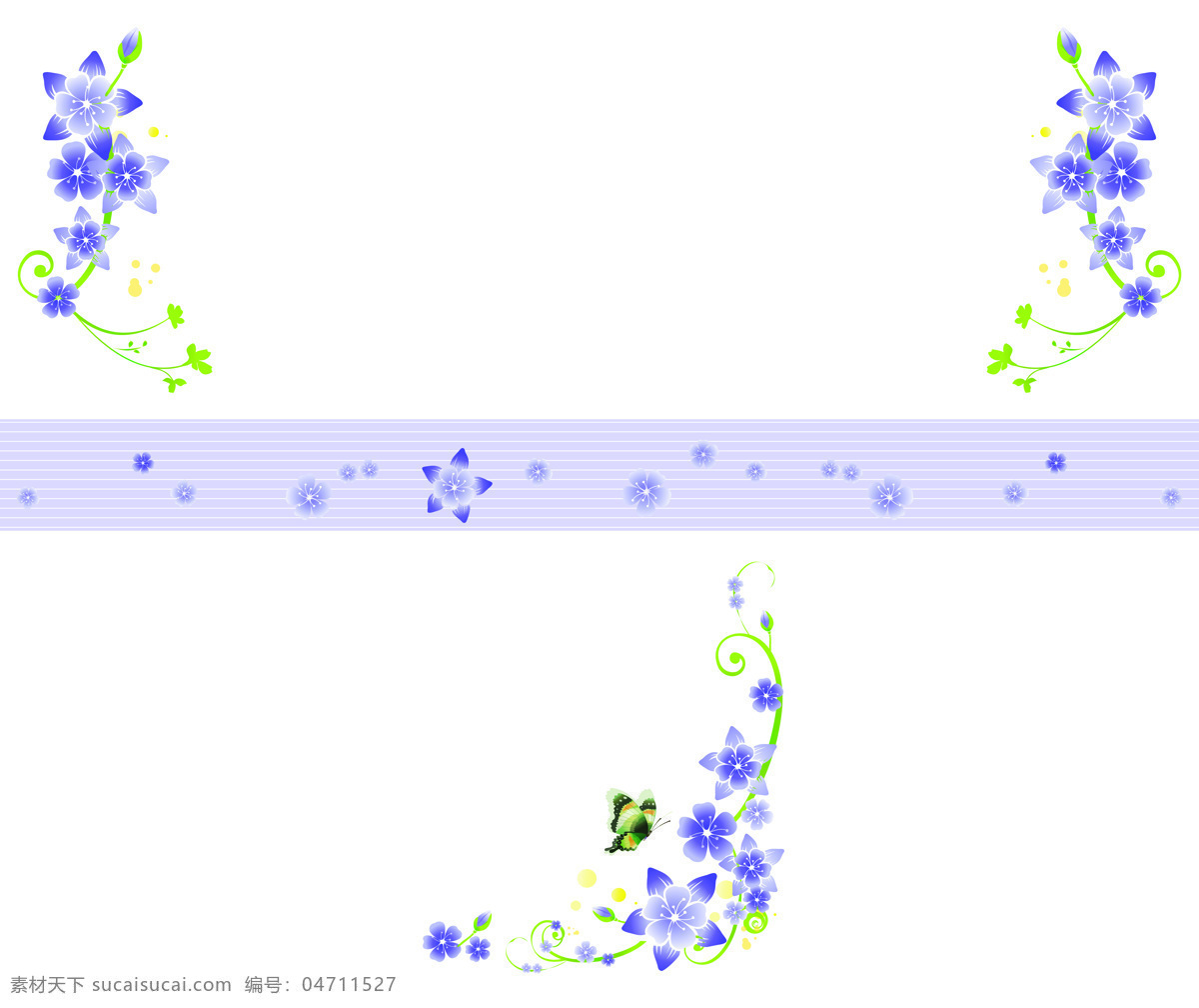 蝴蝶 花 室内 移门 创意 画 家装模型 模型素材 移门画 花朵 紫色小花 效果图