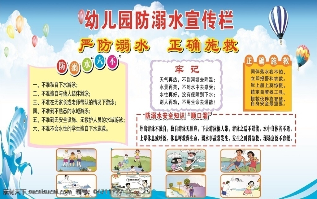 幼儿园 防 溺水 宣传栏 防溺水 儿童 室内广告设计