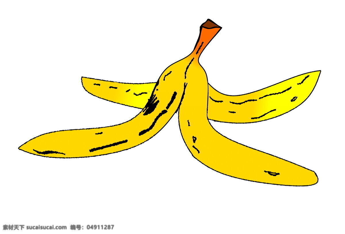 卡通 香蕉 皮 黄色 黄色香蕉皮 香蕉皮 黄色水果 蔬果 卡通香蕉 卡通素材 水果素材 生物世界 水果