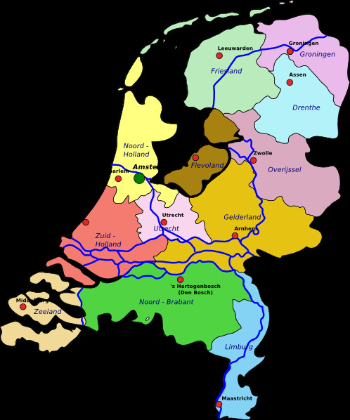 荷兰 地图 剪贴 画 衫 紃 ivieren 门 德 联邦 荷兰的省份 provinciekaart 地区 资本 矢量图 其他矢量图