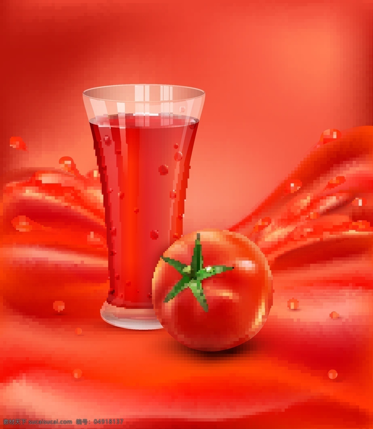 番茄 饮料 背景 矢量